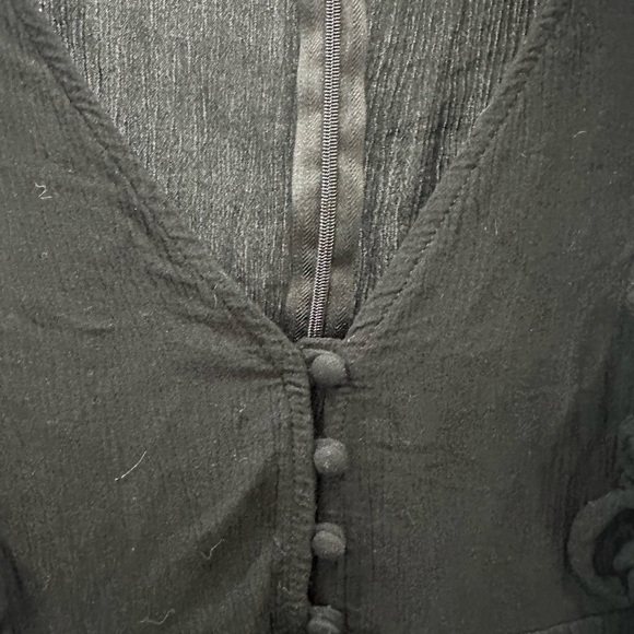 Forever 21 Black Ruffled Buttoned Blouse - Picture 3 of 4